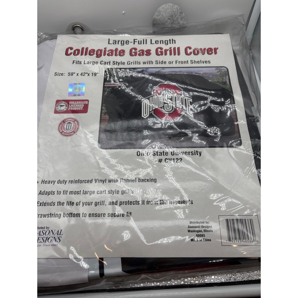 OSU Ohio State University Gas Grill Cover Large 59"x42"x19" Vinyl Heavy Duty